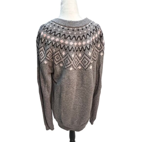 𝅺stormpack Sunice Cotton Blend Fair Isle Grey Sweater Size XXL - Picture 5 of 10